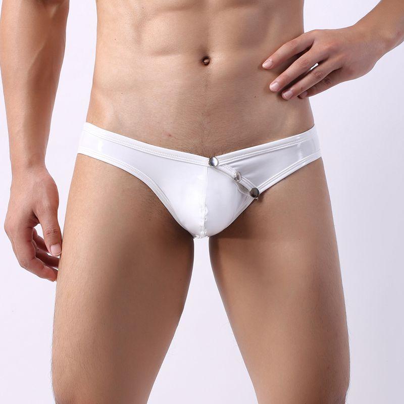 Buckle leather briefs