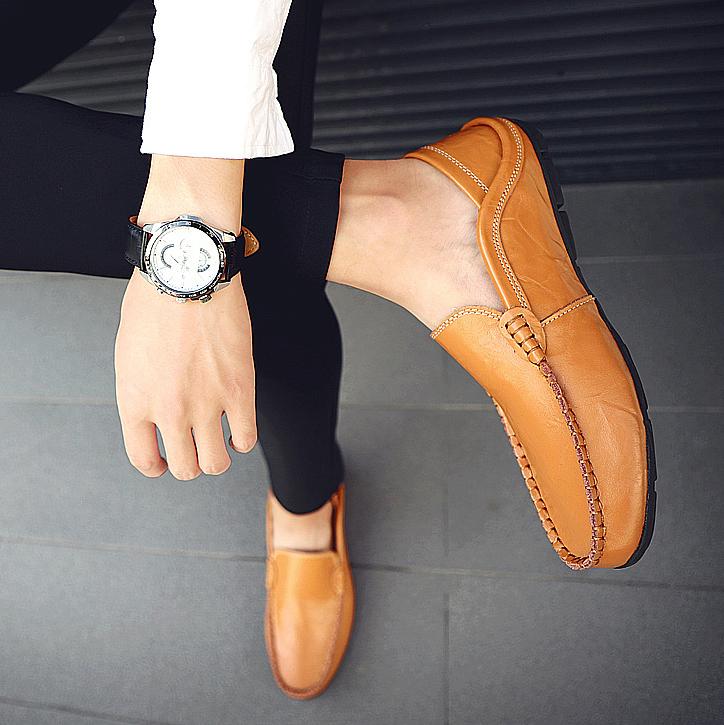 Soft leather simple loafers