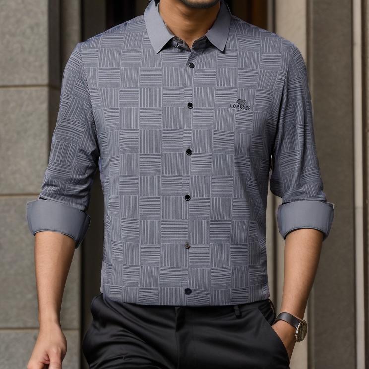 Velvet striped business shirt