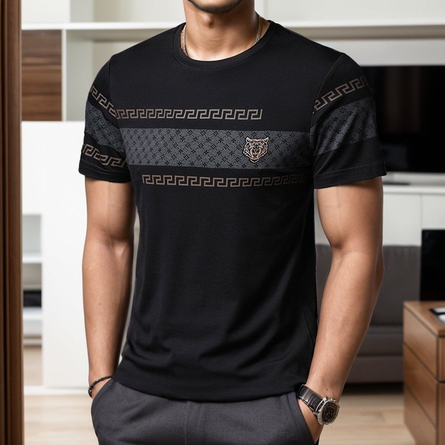 Summer Men's Lightweight Round Neck T-Shirt