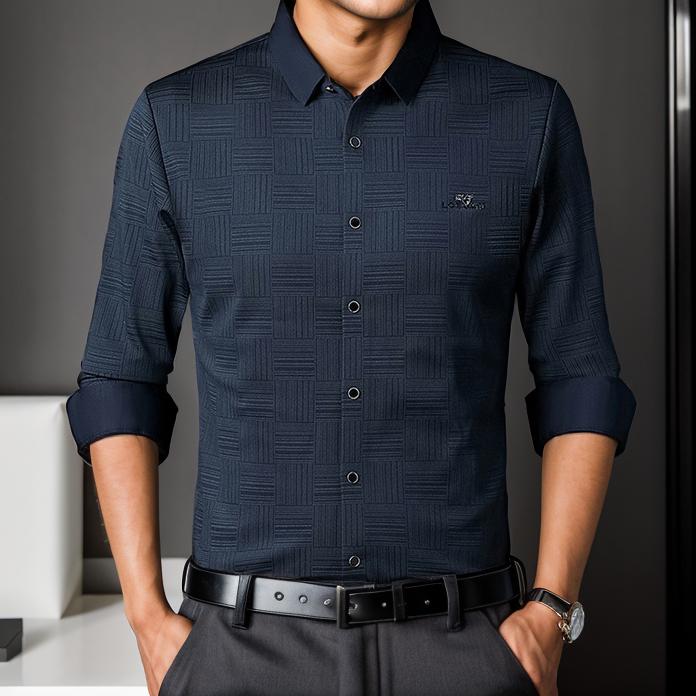 Velvet striped business shirt