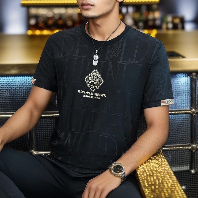 Ice silk ironed jacquard T-shirt