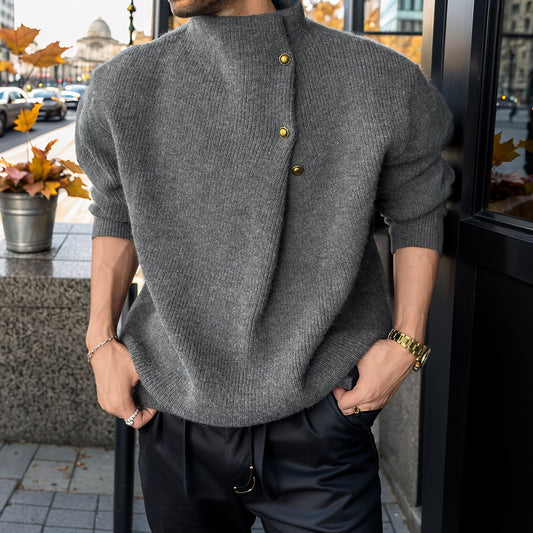 Fold-over collar sweater