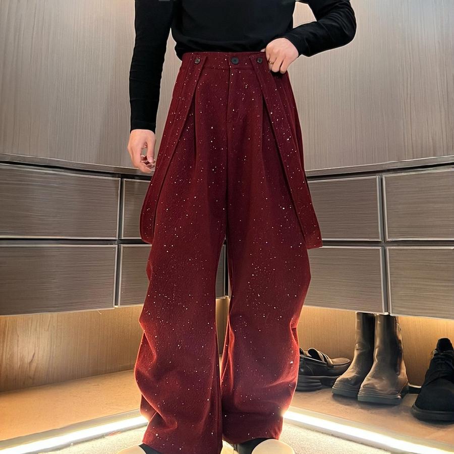 Starlight Strap Thickened Wide Leg Casual Pants