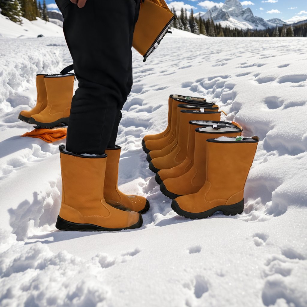 Unisex Cotton velvet waterproof and non-slip snow boots