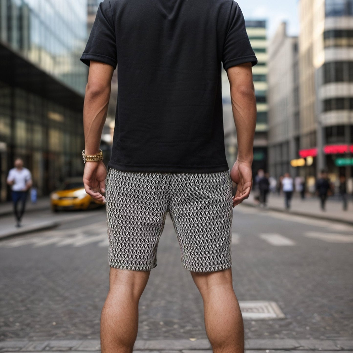 Simple casual cotton and linen shorts