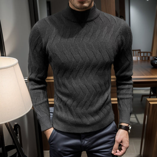 Textured elastic slim sweater