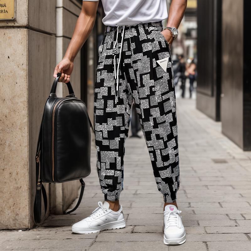 Printed loose casual pants