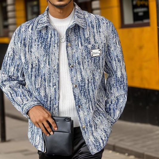 Frosted Brushstroke Print Jacket