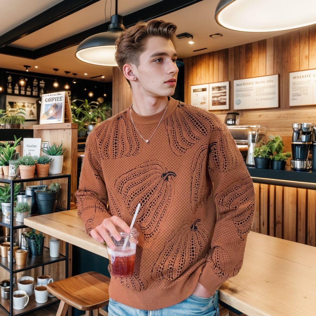 Pumpkin jacquard sweater