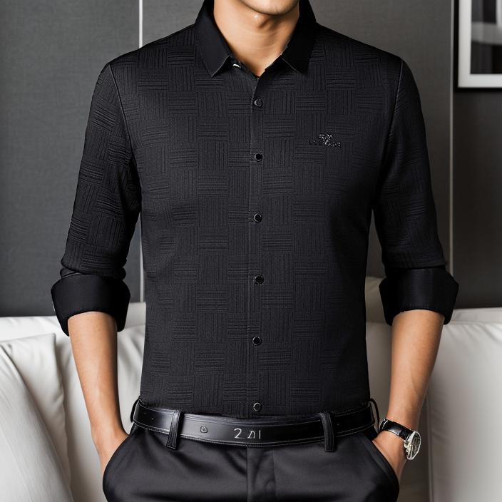 Velvet striped business shirt